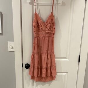 Free People Coral Lace Dress